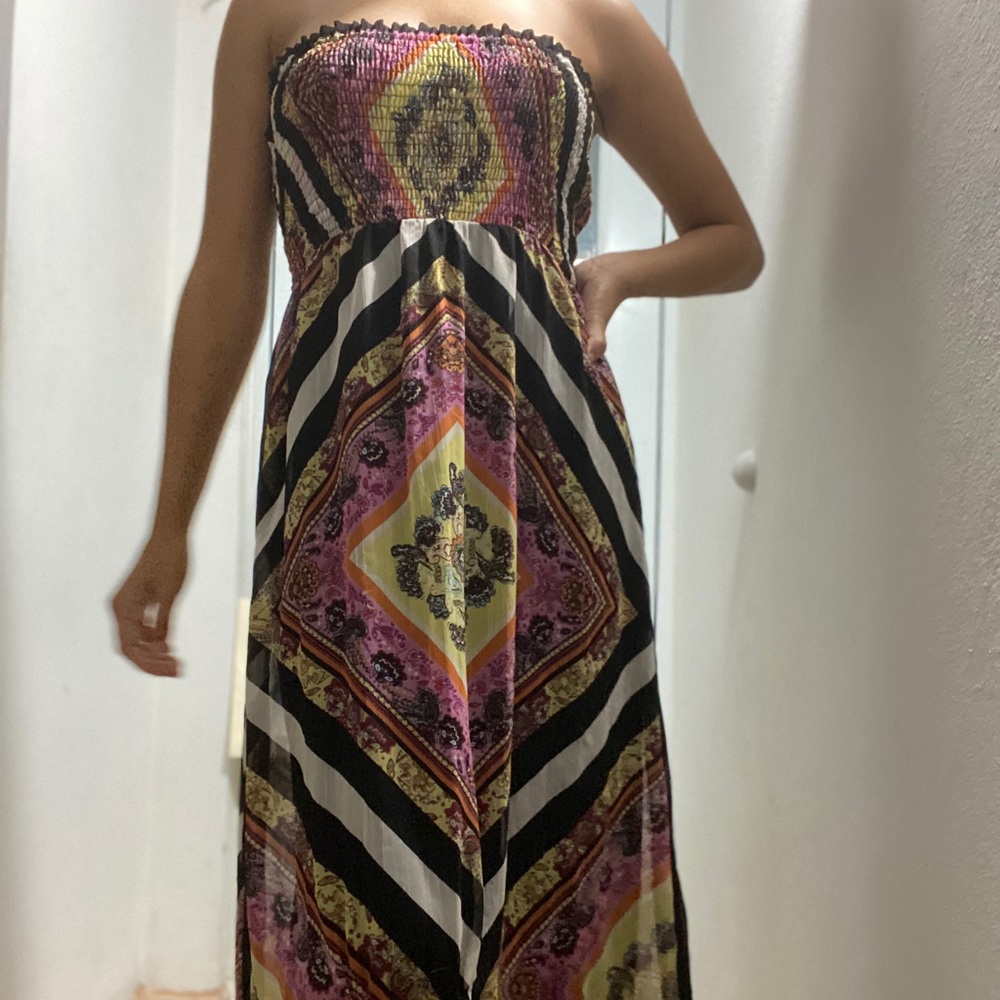 multi color long dress